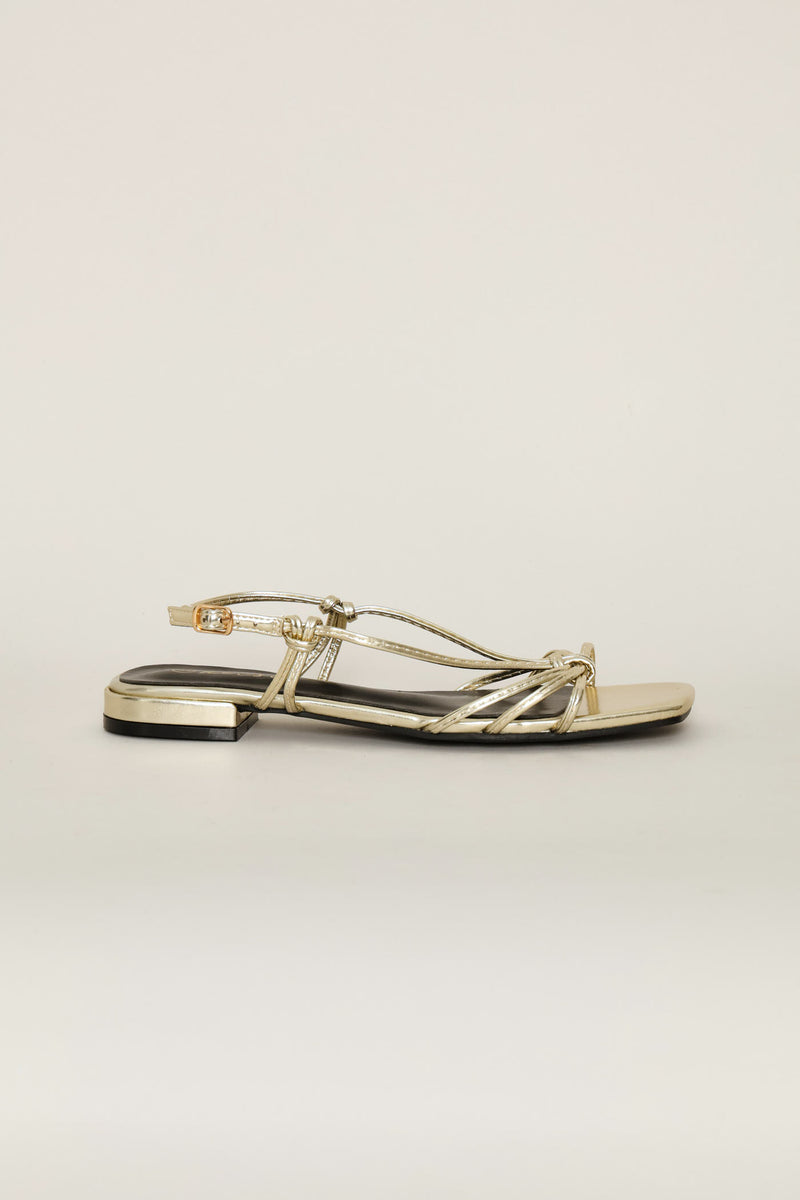 Strappy Knotted Sandal - Gold
