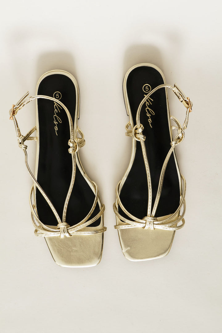 Strappy Knotted Sandal - Gold