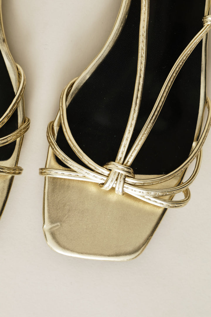Strappy Knotted Sandal - Gold