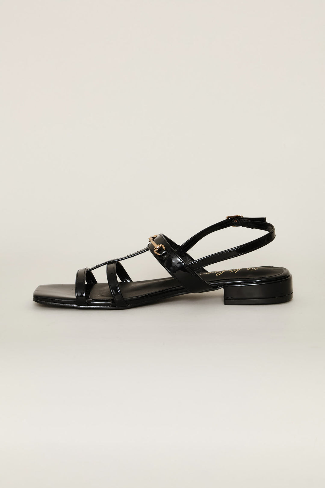 Multi Thin Strap T-Bar Sandal - Black