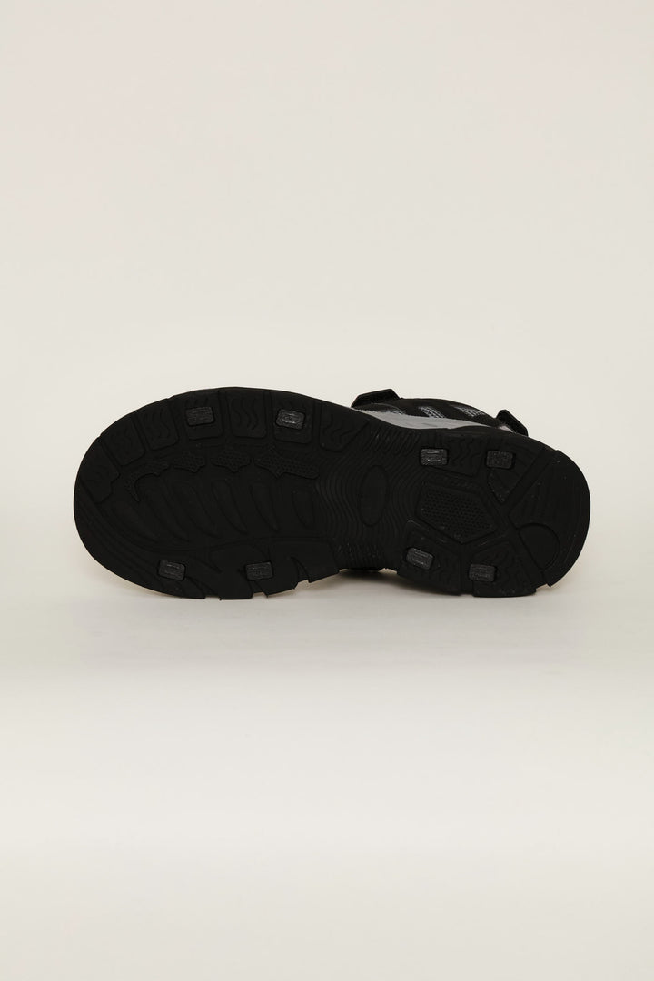 Double Strap Open Toe Adventure Sandal - Black/Grey