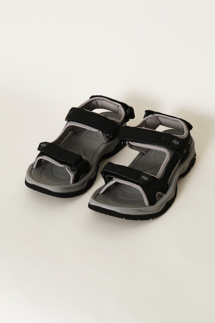 Double Strap Open Toe Adventure Sandal - Black/Grey