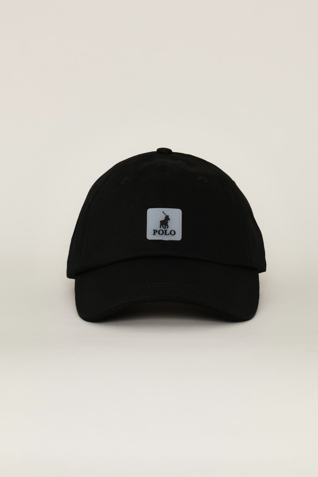 6 Panel Badge Peak - Black