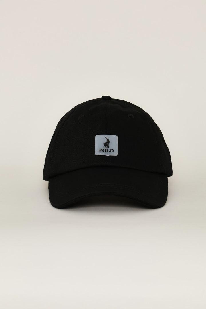 6 Panel Badge Peak - Black