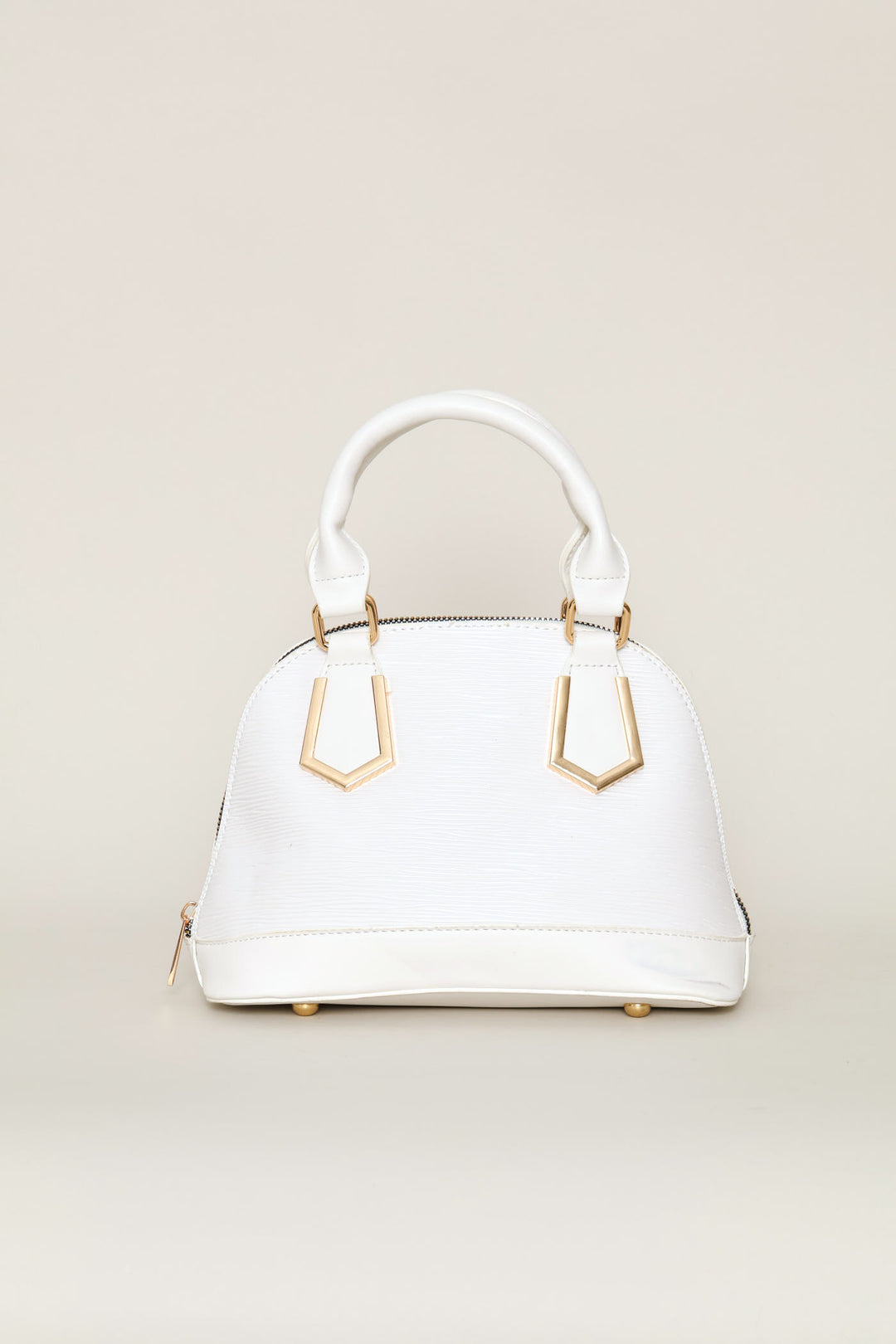 Dome Top Handle Crossbody Bag - White