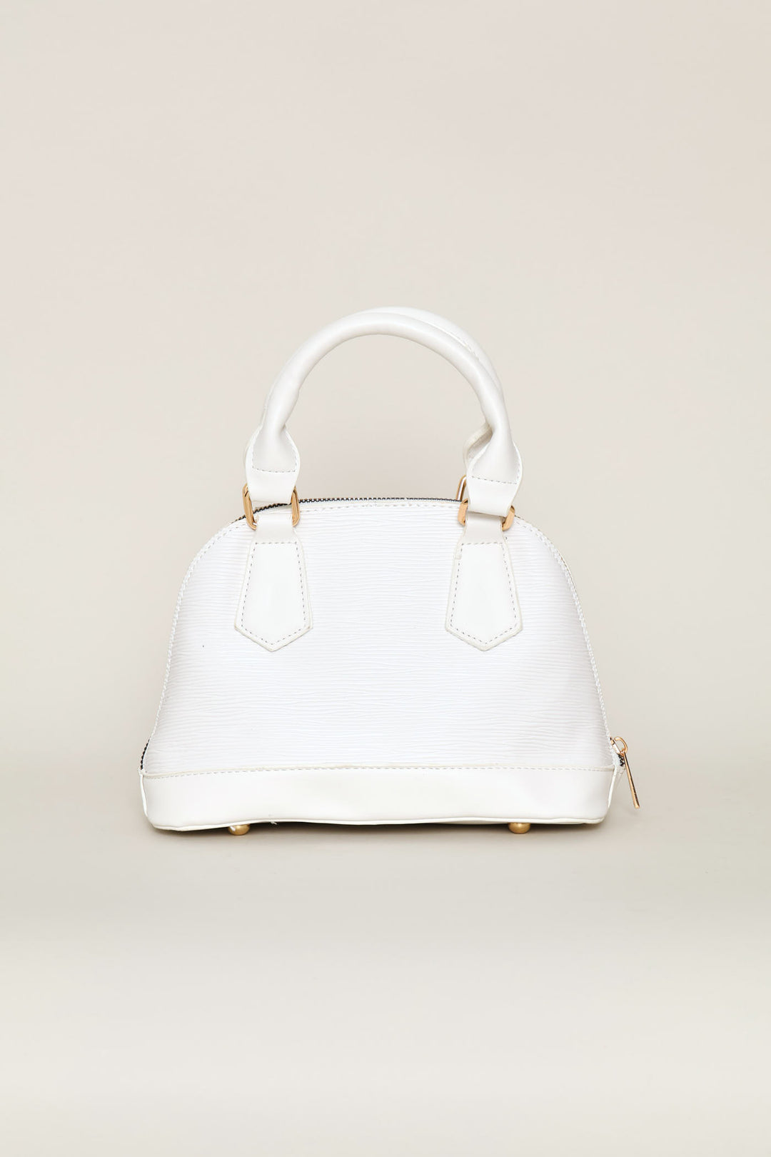 Dome Top Handle Crossbody Bag - White