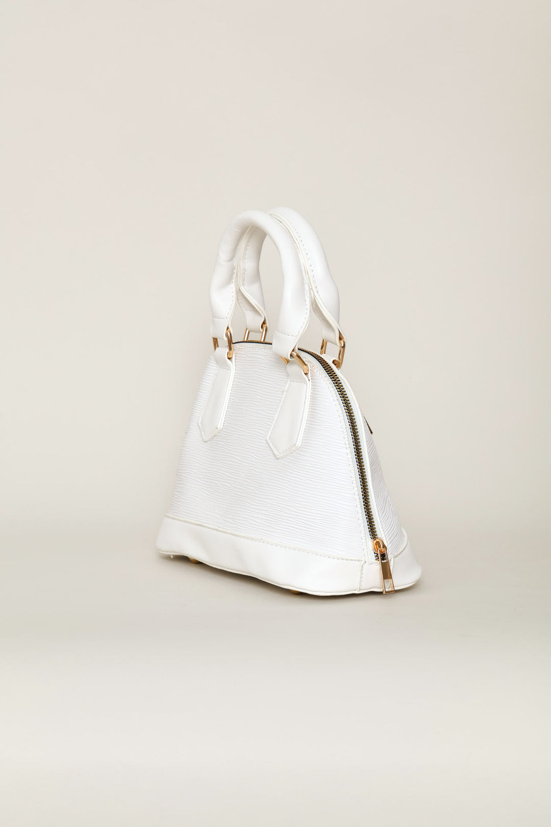 Dome Top Handle Crossbody Bag - White
