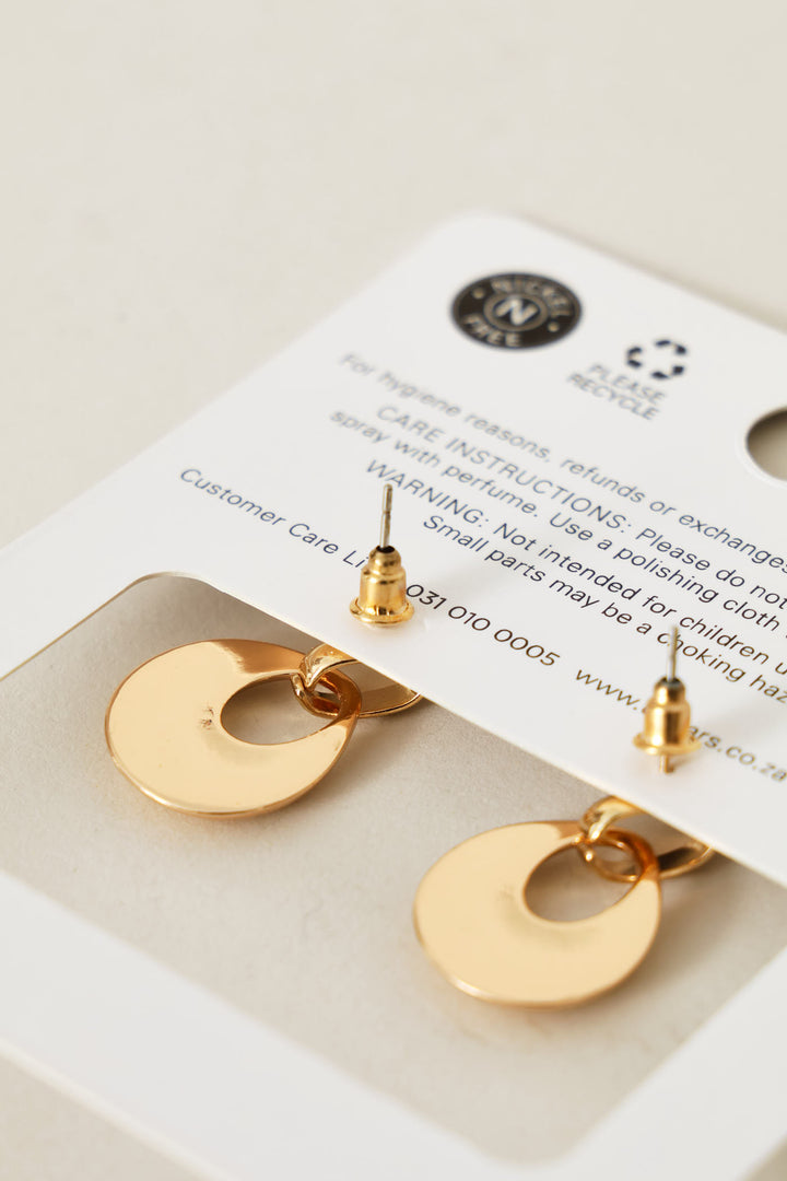 Oval Small Door Knocker Earrings - Gold