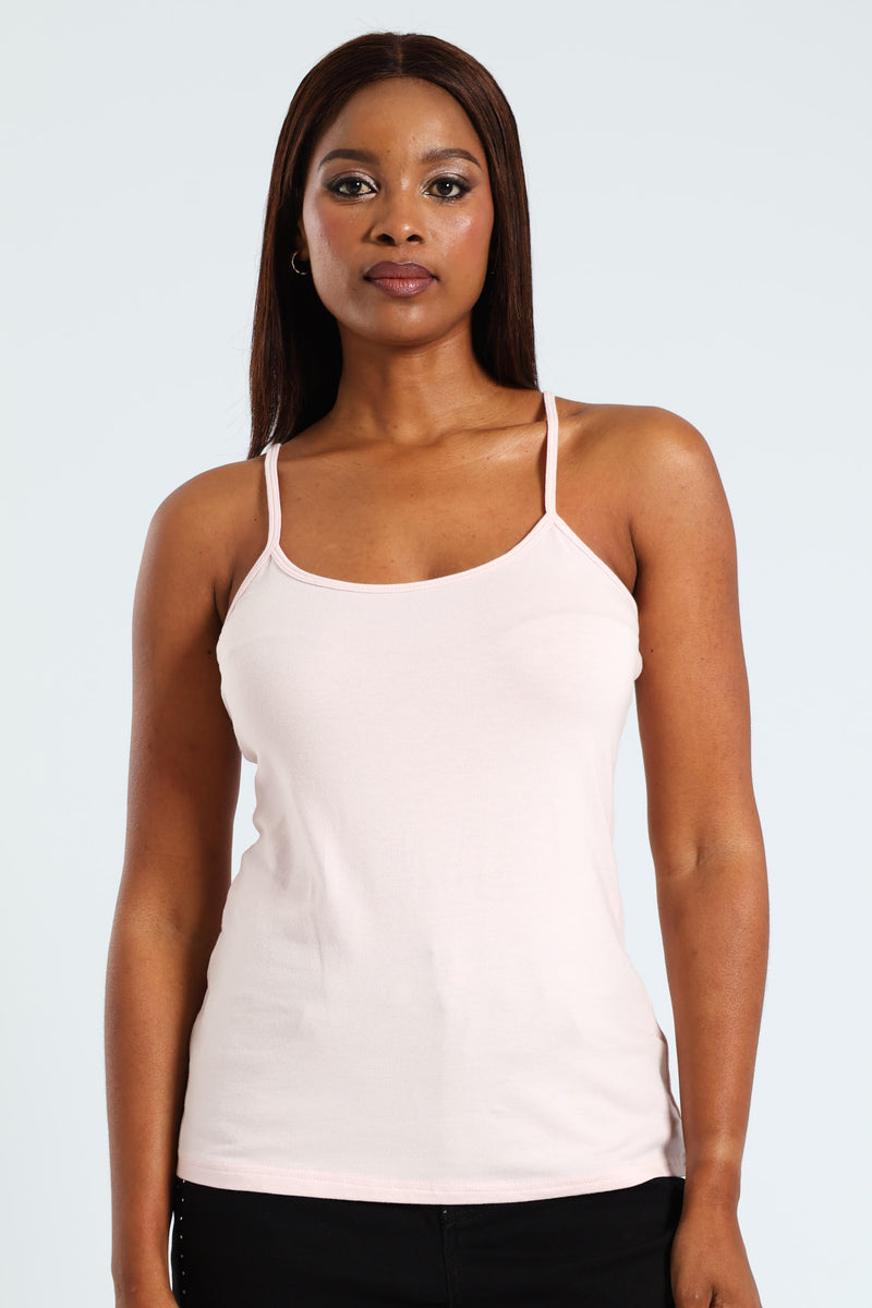 Cotton Lycra Cami Top - Blush