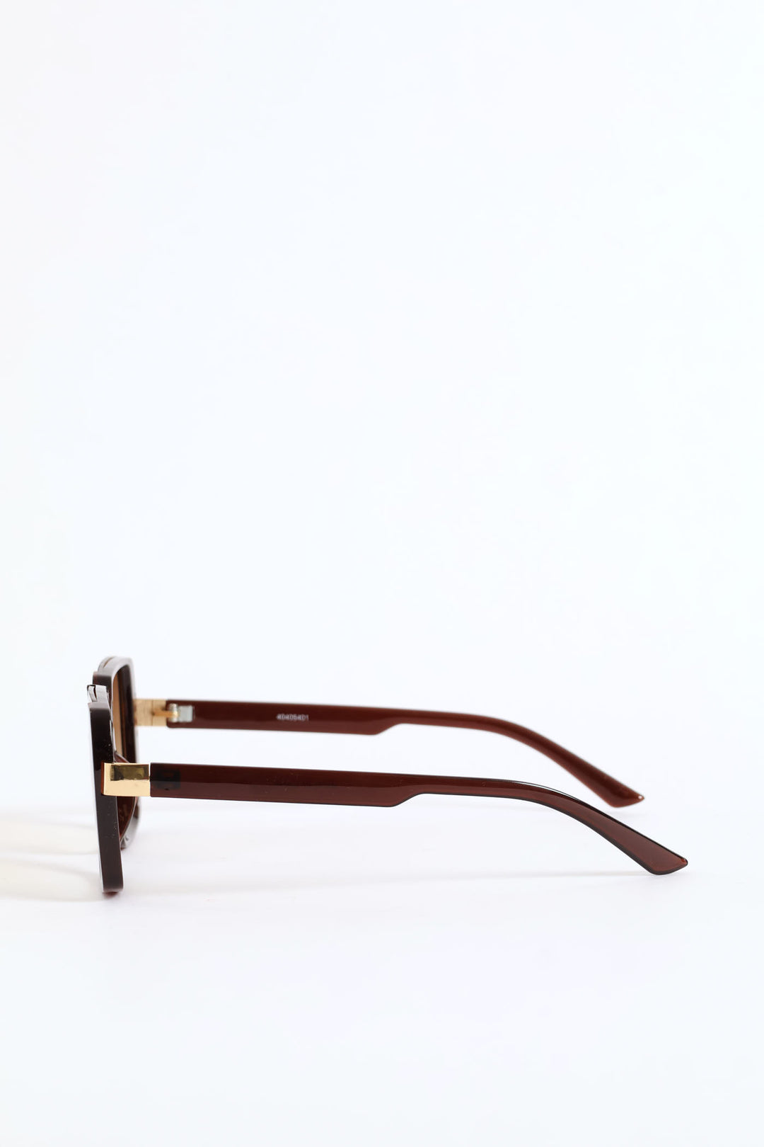 Floating Square Metal Trim Sunglasses - Brown