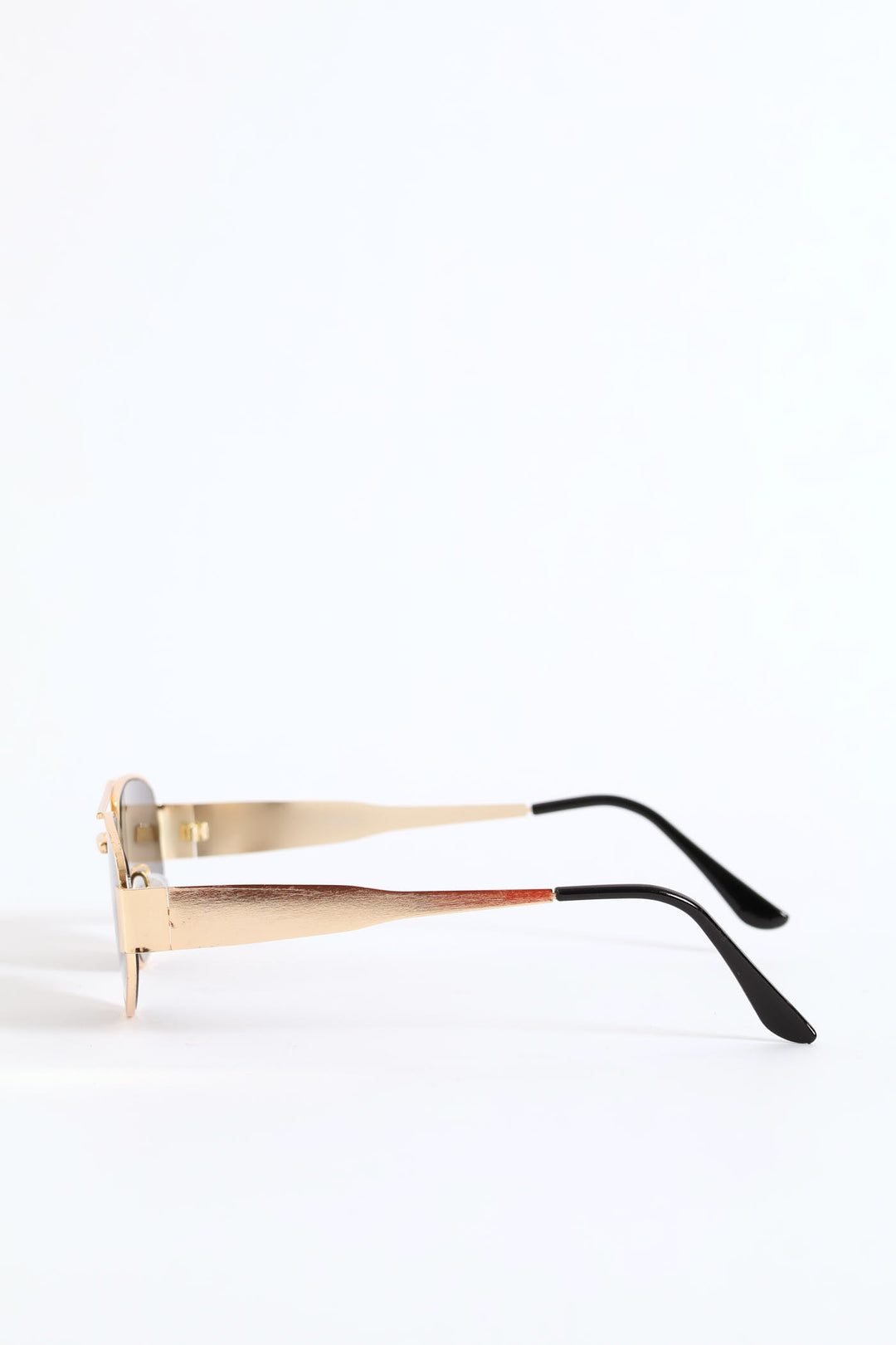 Narrow Angular Smoke Lense Sunglasses - Gold