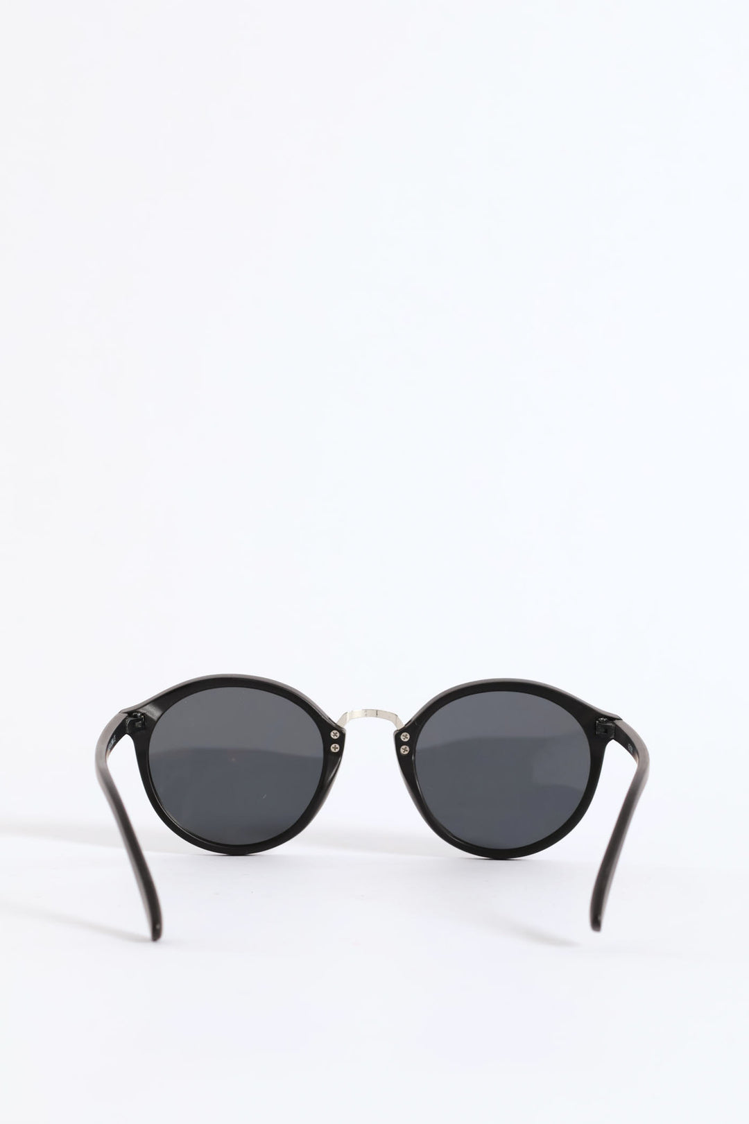 Round Metal Nose Sunglasses - Black