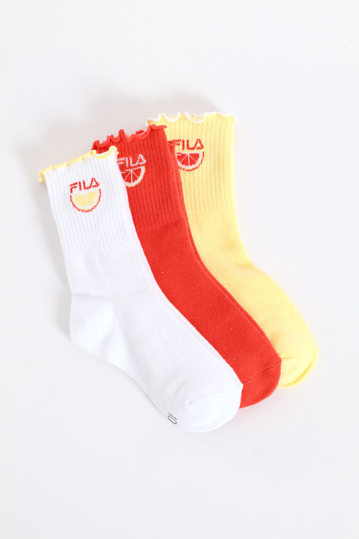 Girls Lettuce Edge Tube Sock - Multi