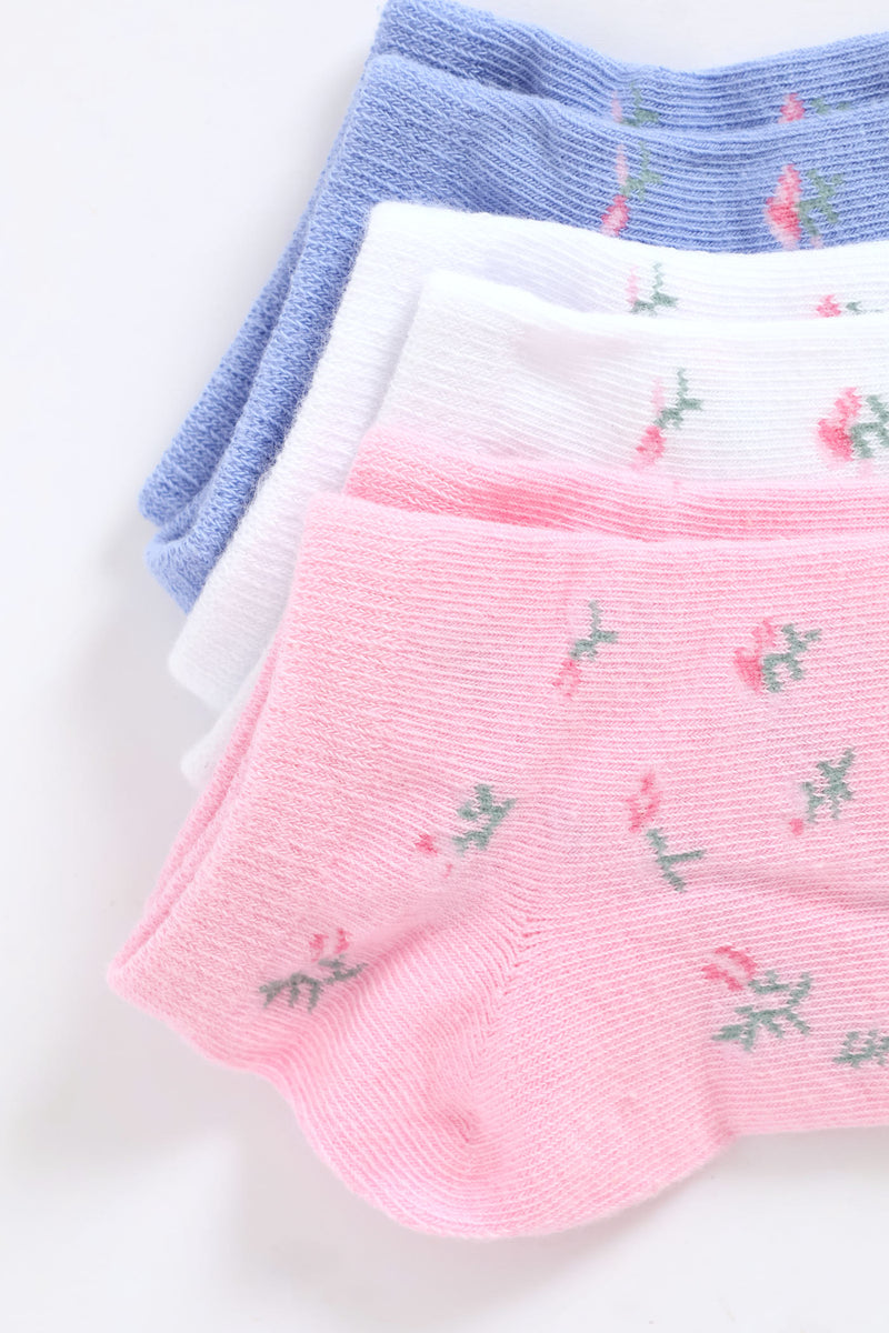 3 Pack Ditsy Low Cut Fashion Socks - Multi