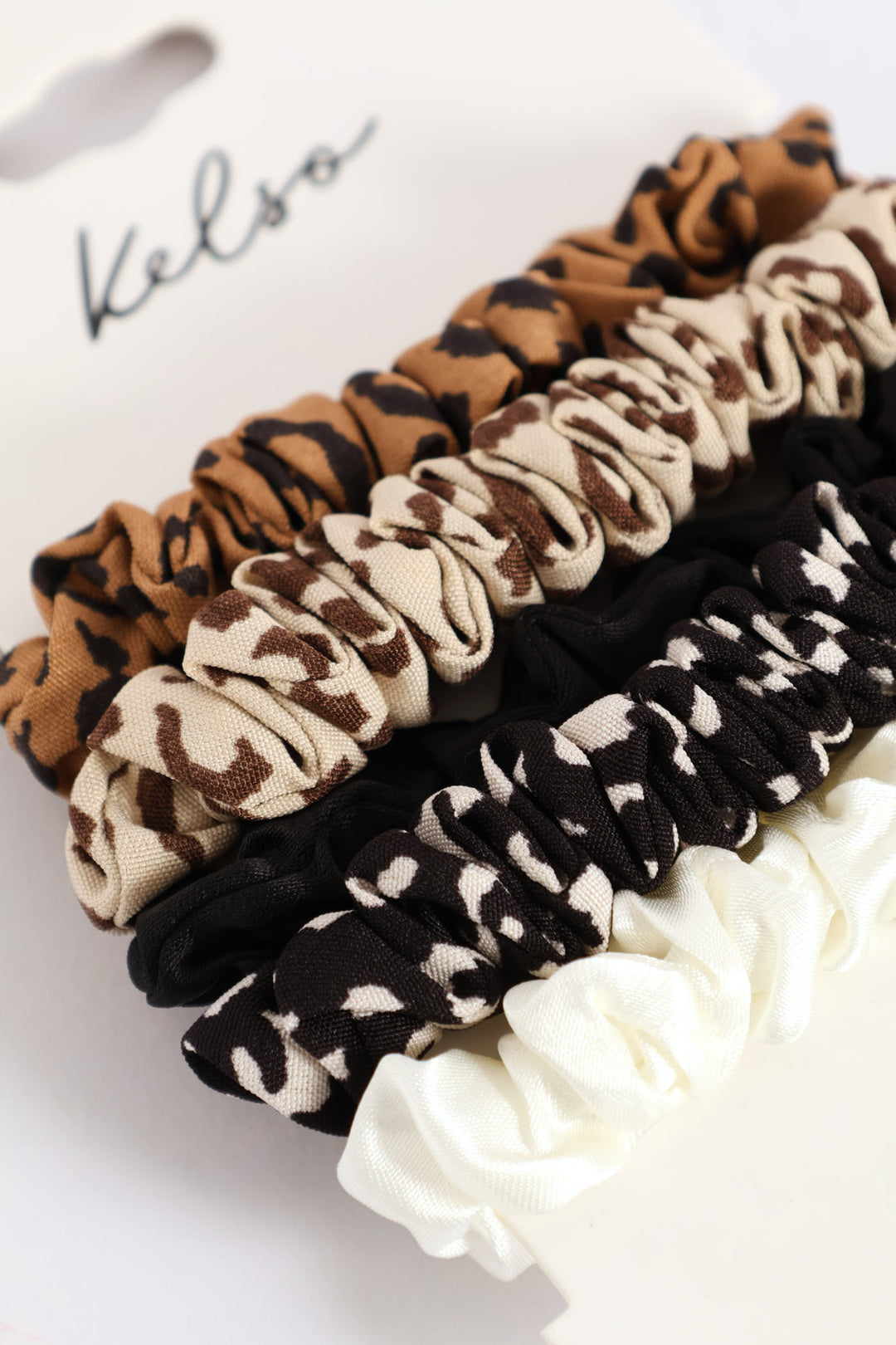 5 Pack Hair Scrunchies - Animal Print