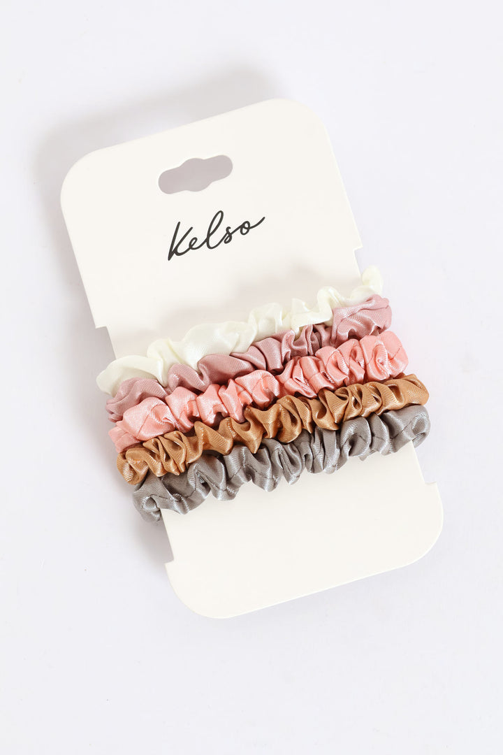 5 Pack Skinny Hair Scrunchies - Multi