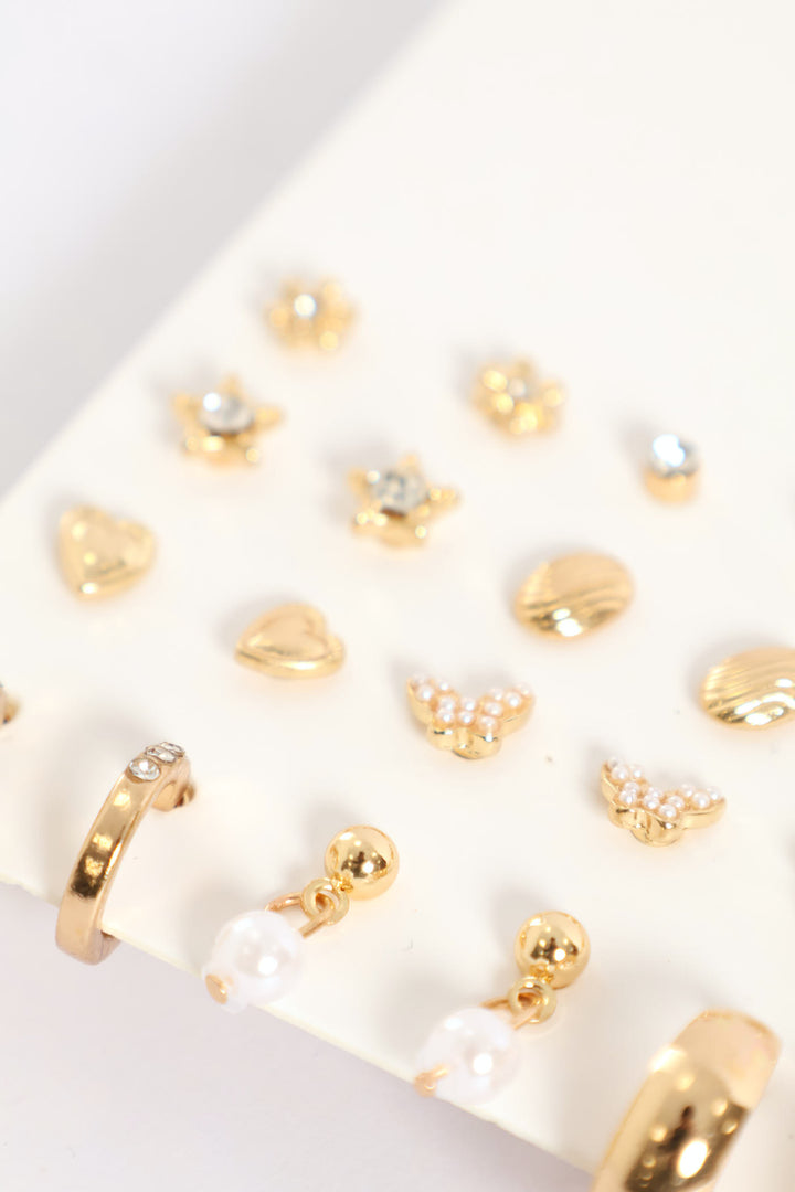 20 Pack Butterfly Hoops - Gold