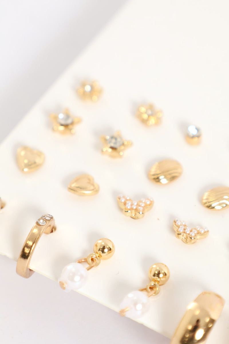 20 Pack Butterfly Hoops - Gold