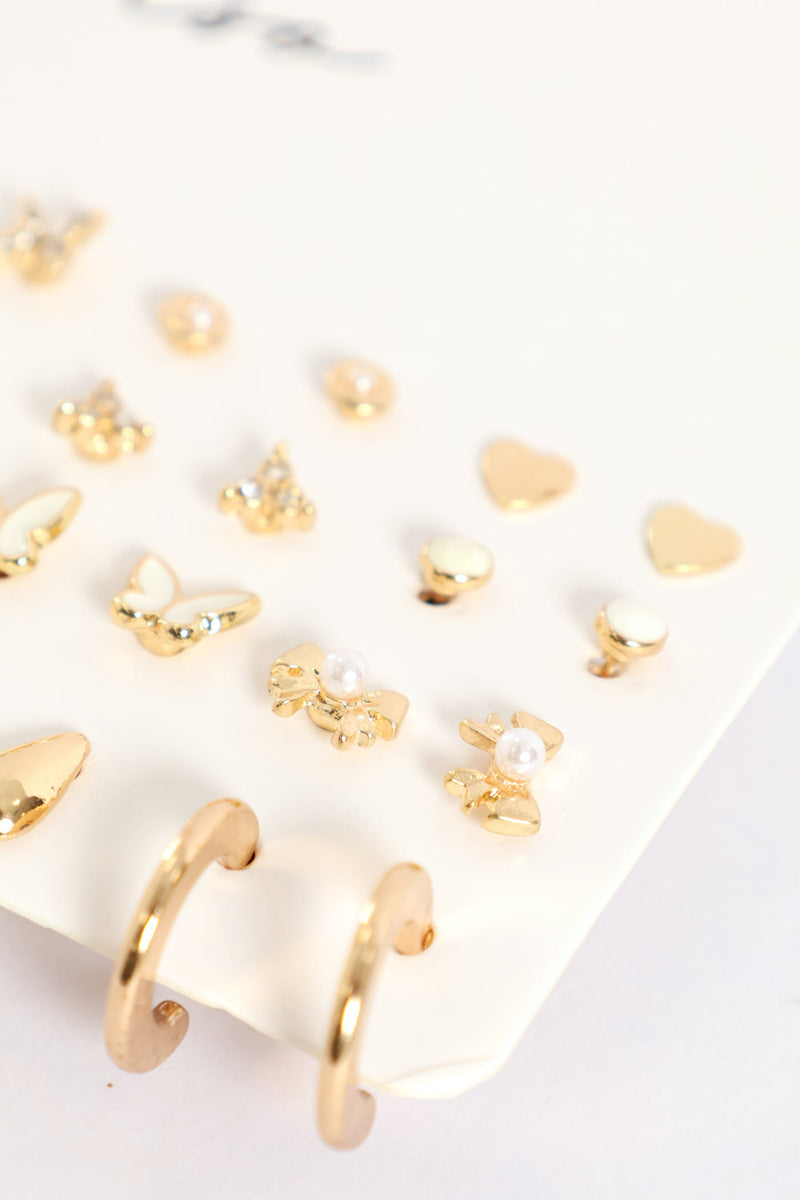 20 Pack Butterfly Hoops - Gold