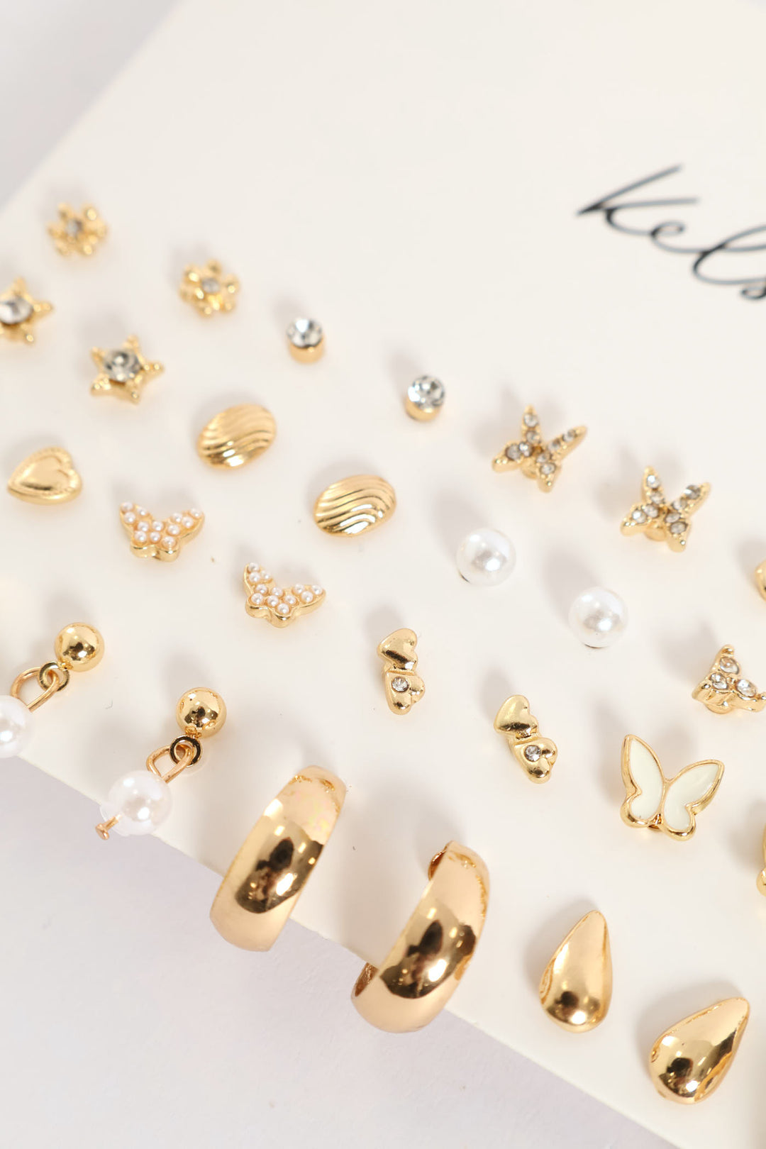 20 Pack Butterfly Hoops - Gold