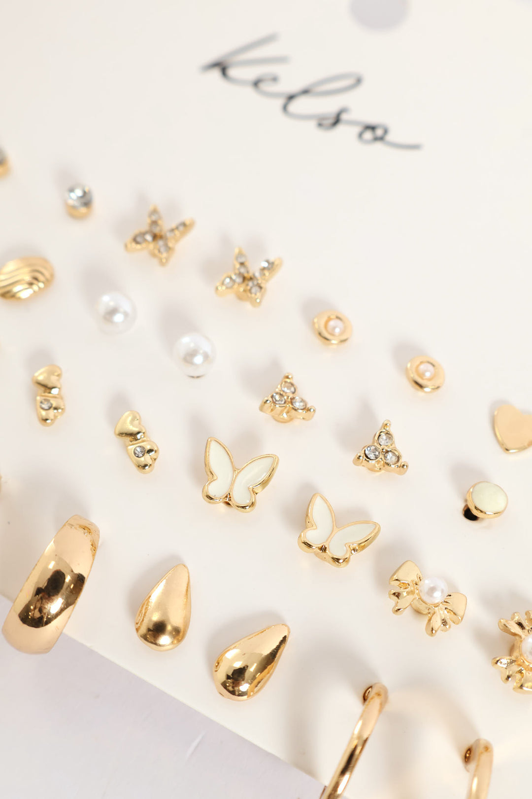 20 Pack Butterfly Hoops - Gold