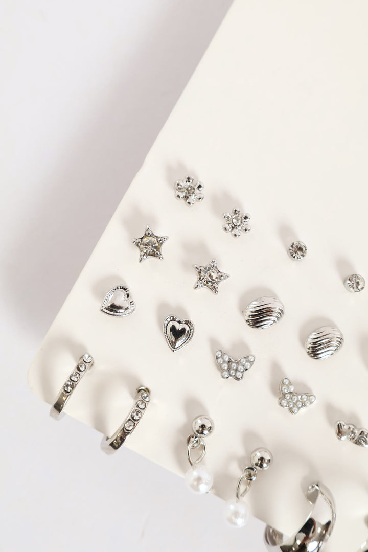 20 Pack Butterfly Hoops - Silver