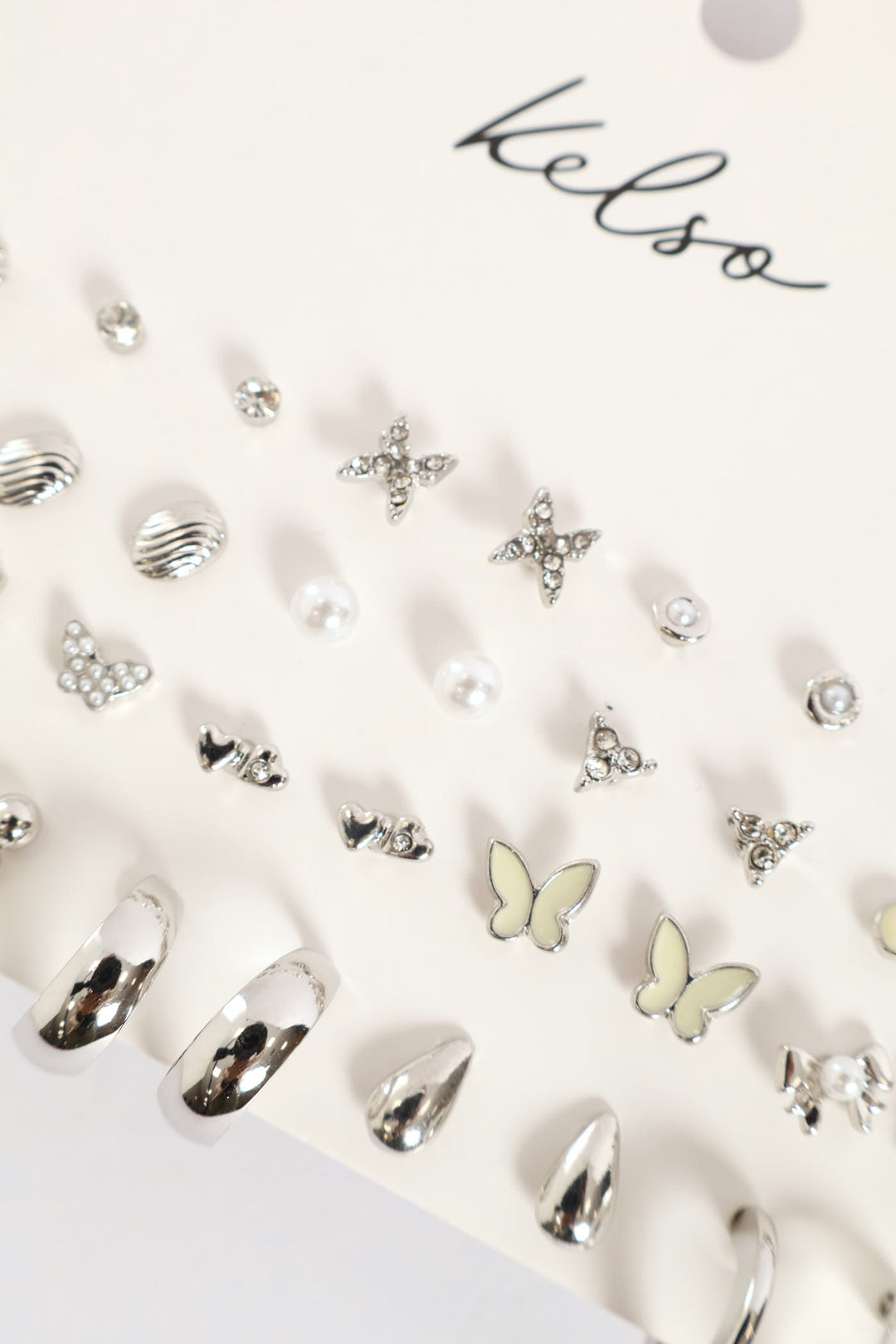 20 Pack Butterfly Hoops - Silver