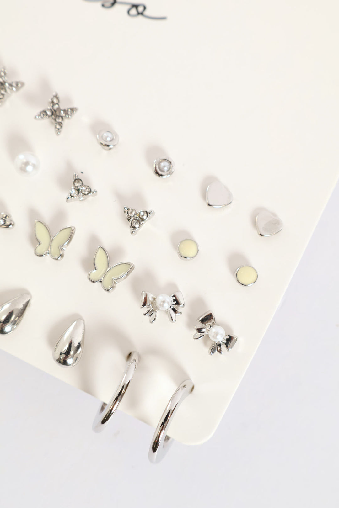 20 Pack Butterfly Hoops - Silver