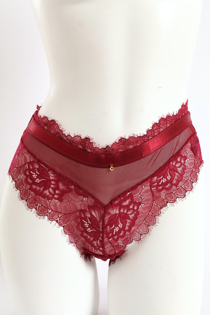 2 Pack Eyelash Lace Midi Panties - Multi