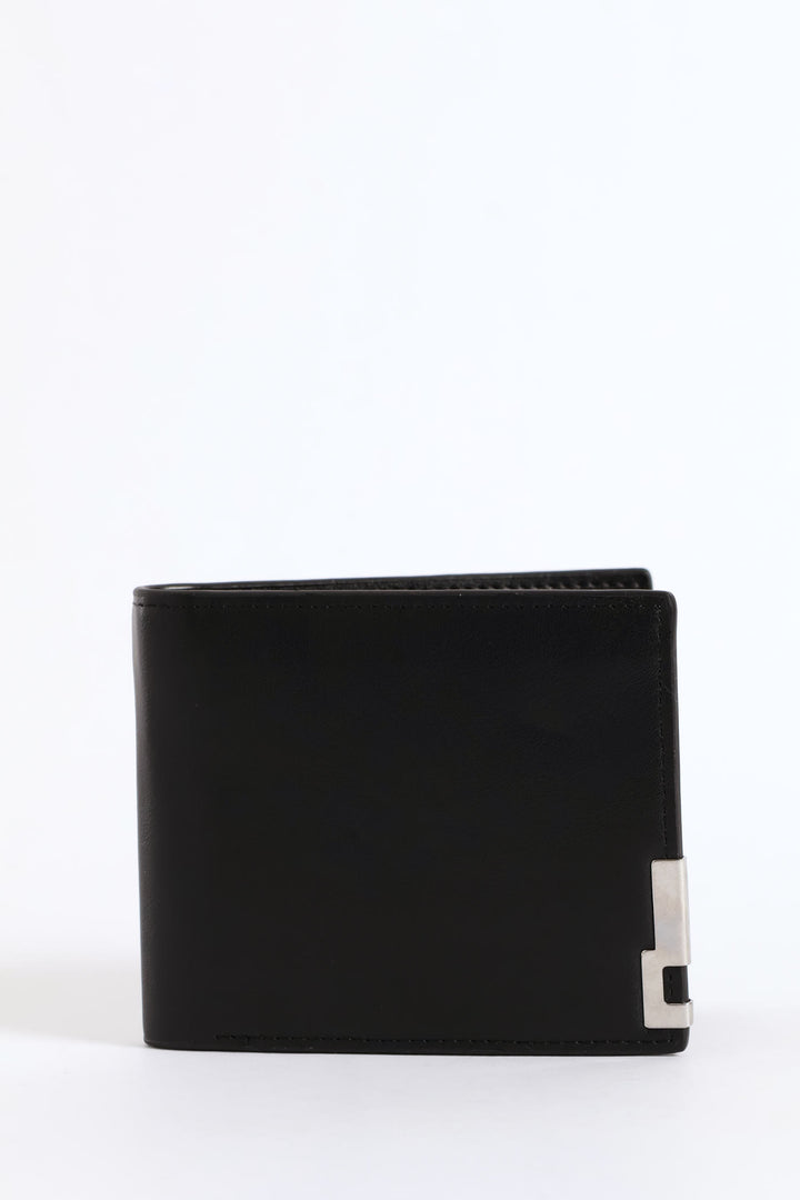 Wallet With Metal Trim - Black