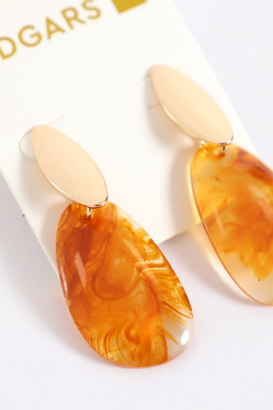 Resin Drop Earring - Gold