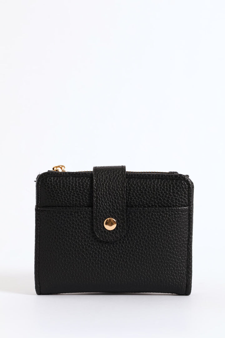 Medium Bifold Flap Purse - Black