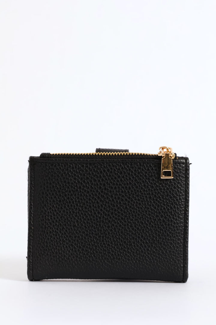 Medium Bifold Flap Purse - Black