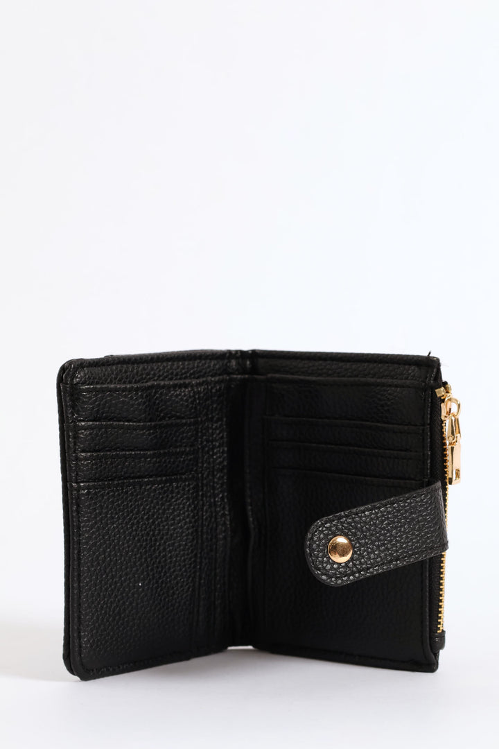 Medium Bifold Flap Purse - Black