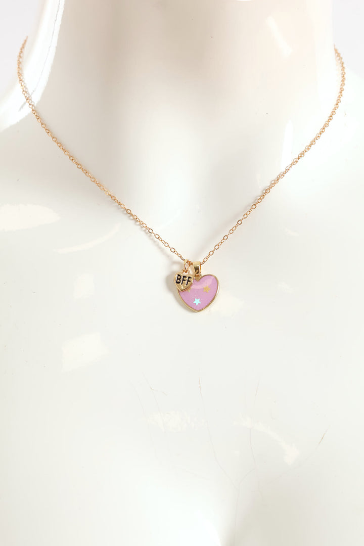 Girls Hearts Bff Necklaces - Multi