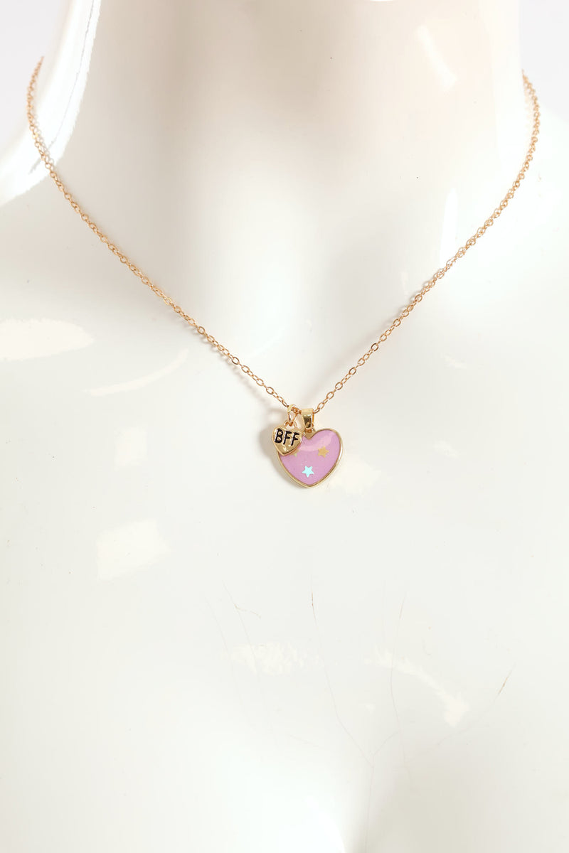Girls Hearts Bff Necklaces - Multi