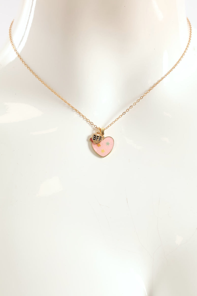 Girls Hearts Bff Necklaces - Multi