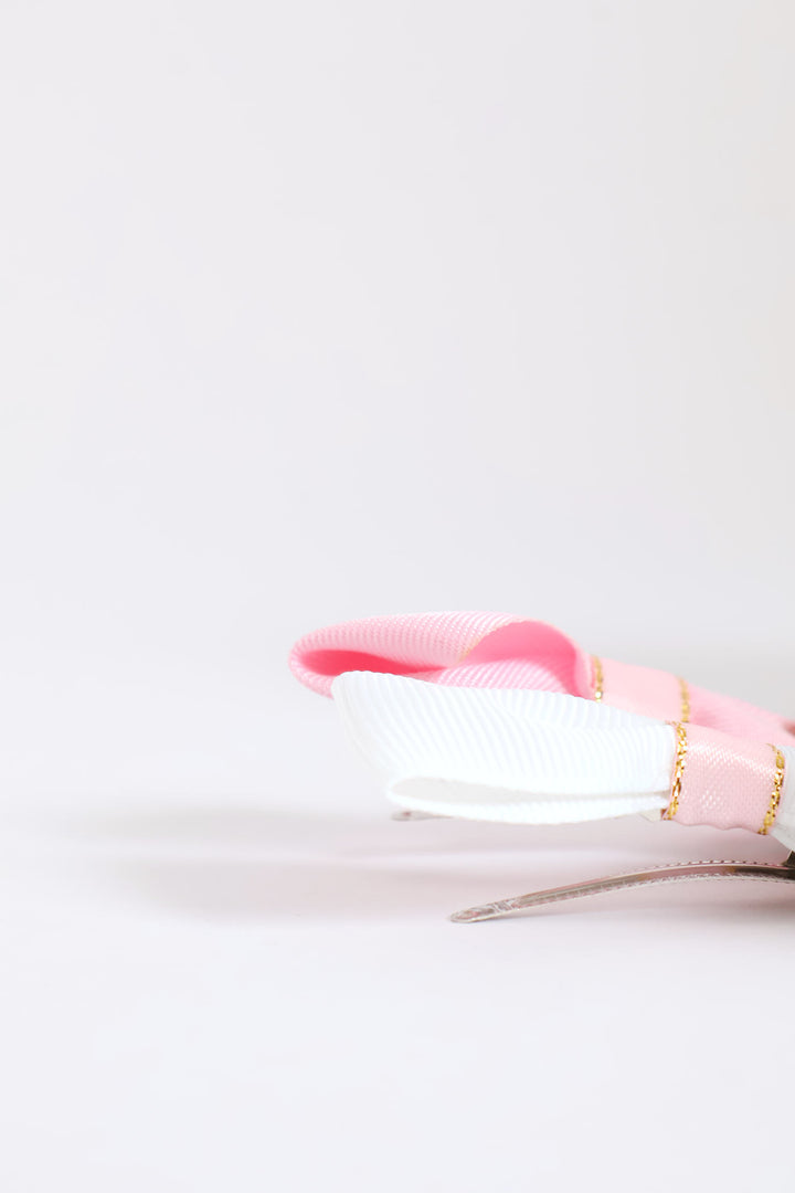 Girls Bow Small Clips - Pink