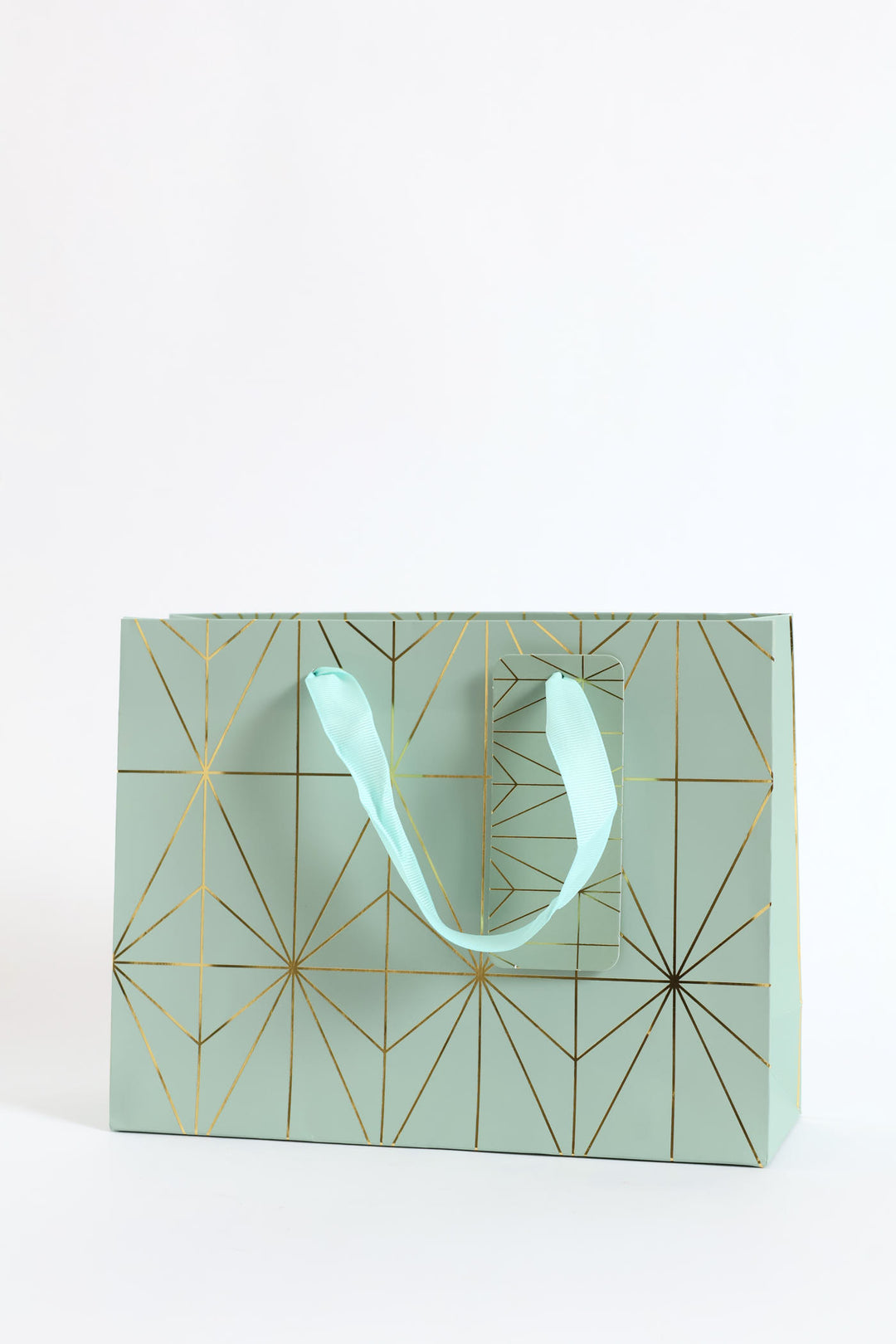 Diamond Foil Print Gift Bag - Sage