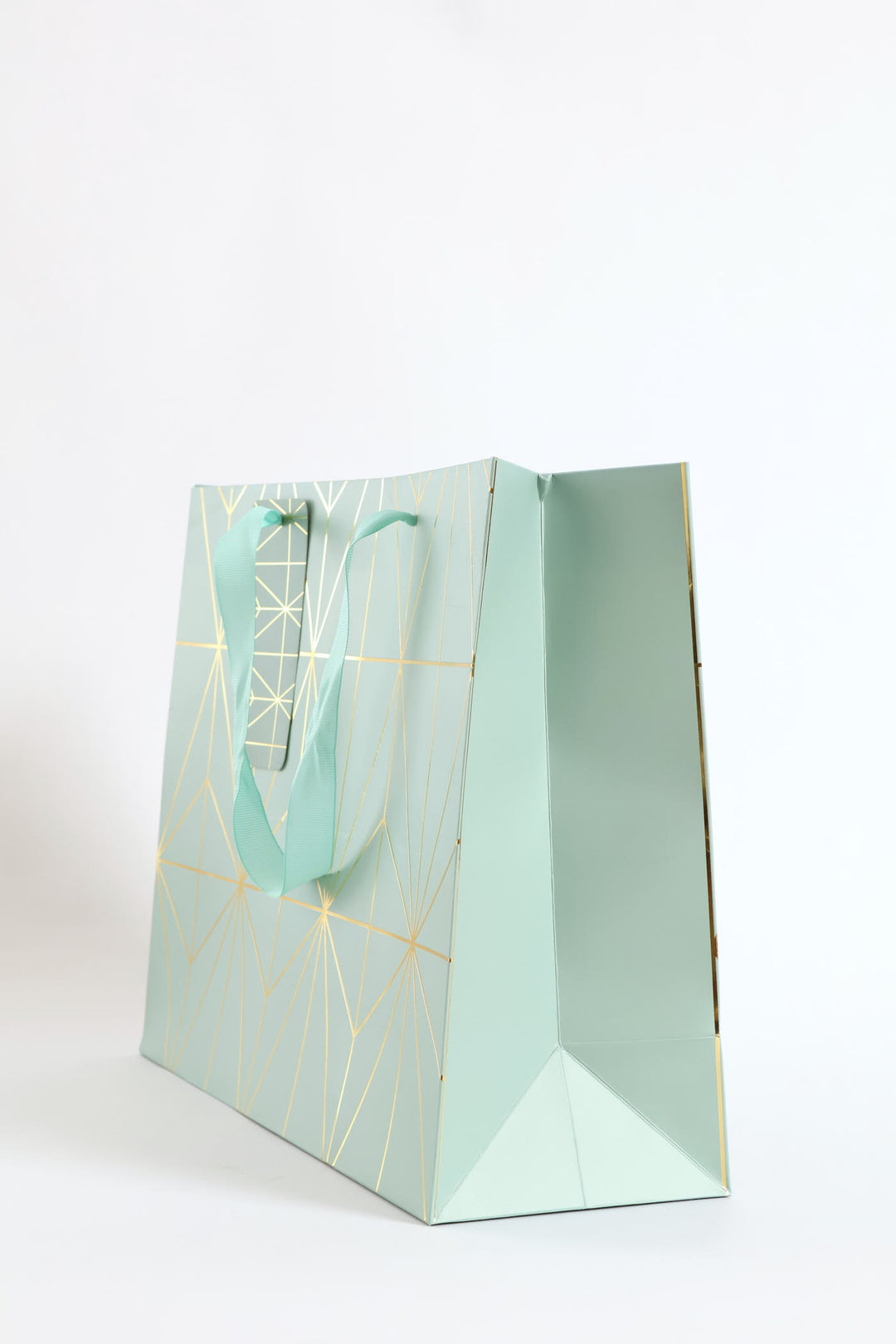 Diamond Foil Print Gift Bag - Sage