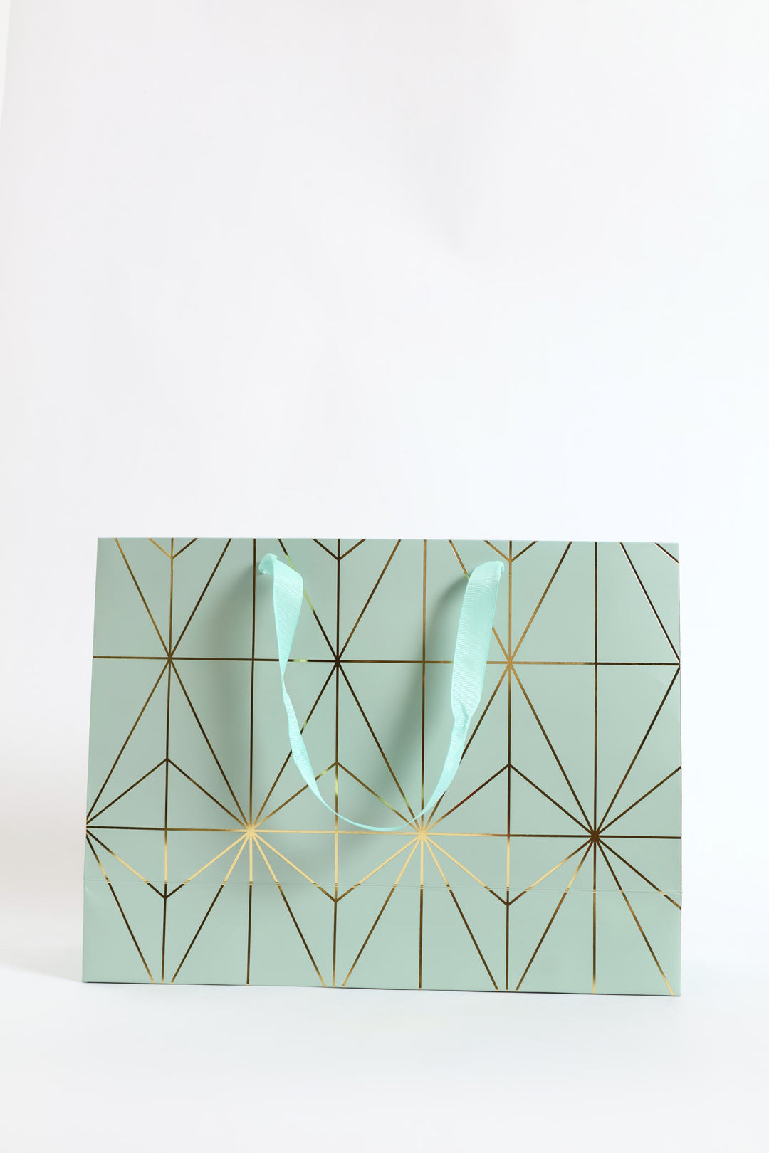 Diamond Foil Print Gift Bag - Sage