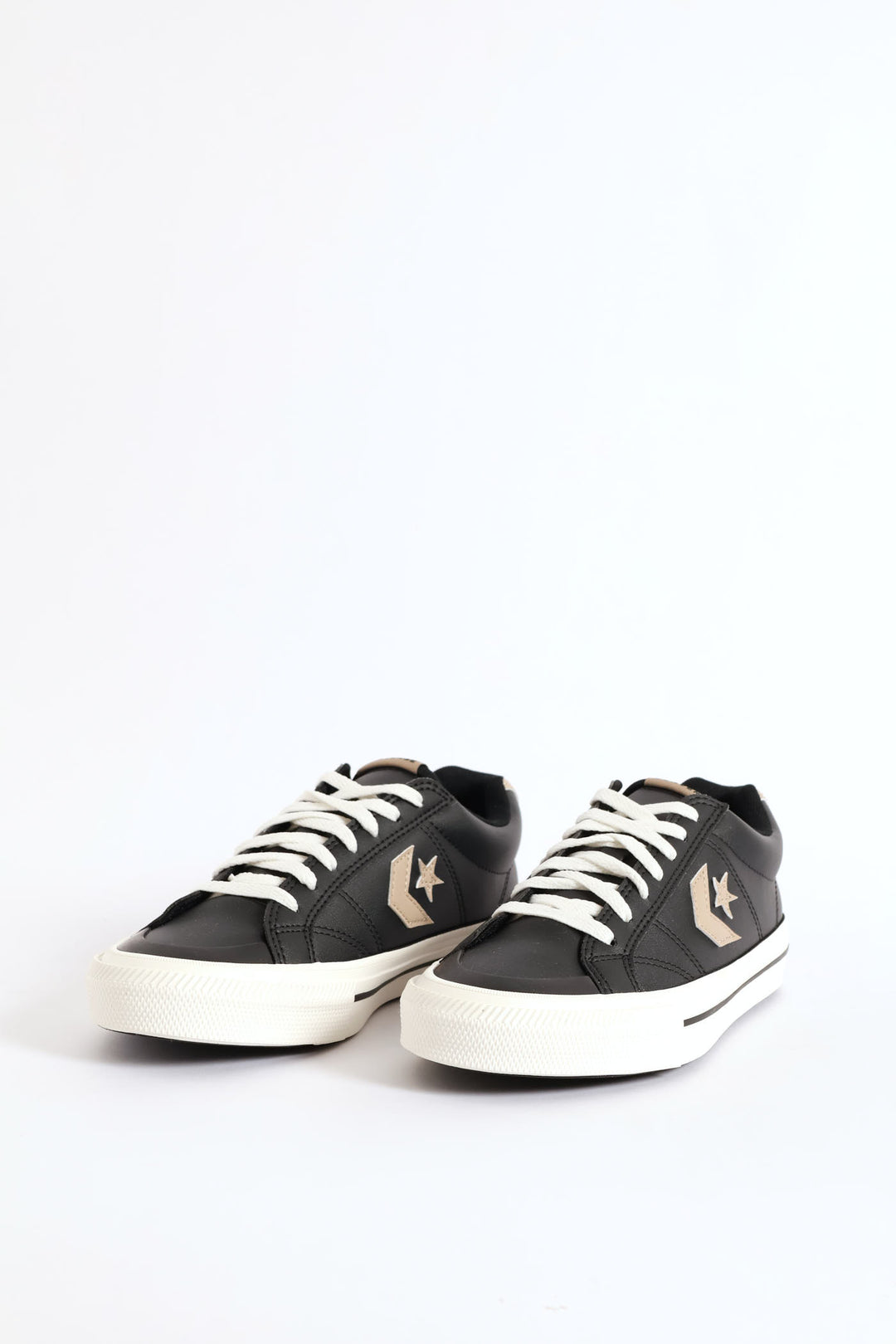 Sport Casual Faux Leather Sneaker - Black