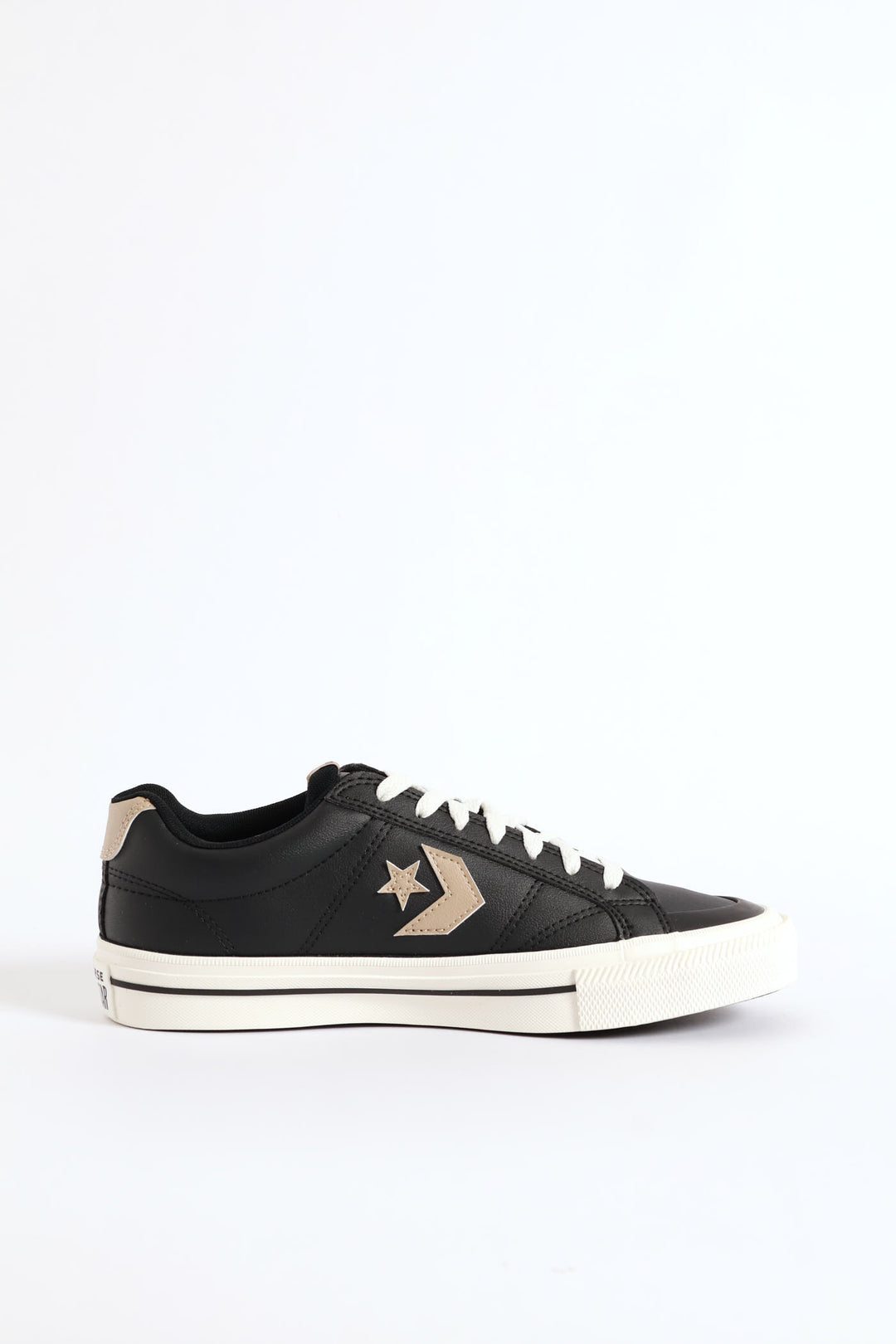 Sport Casual Faux Leather Sneaker - Black
