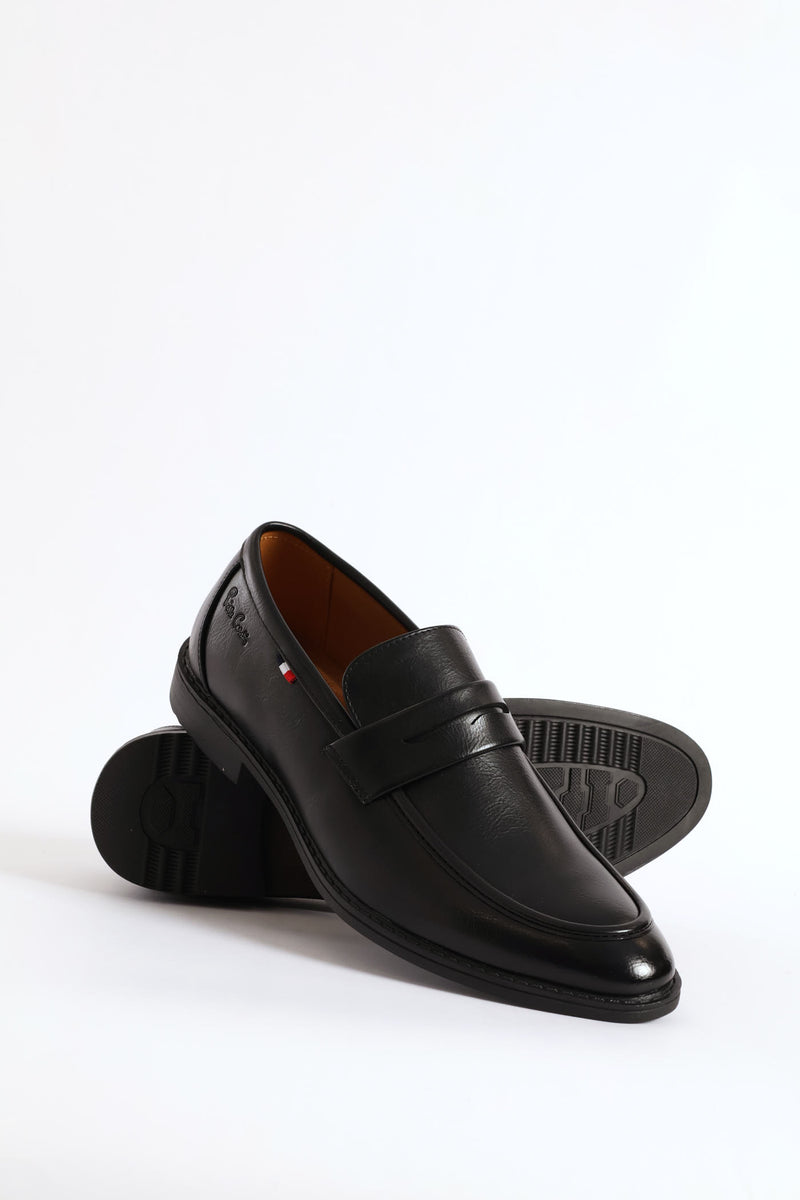 Penny Moccasin Formal Slip On - Black