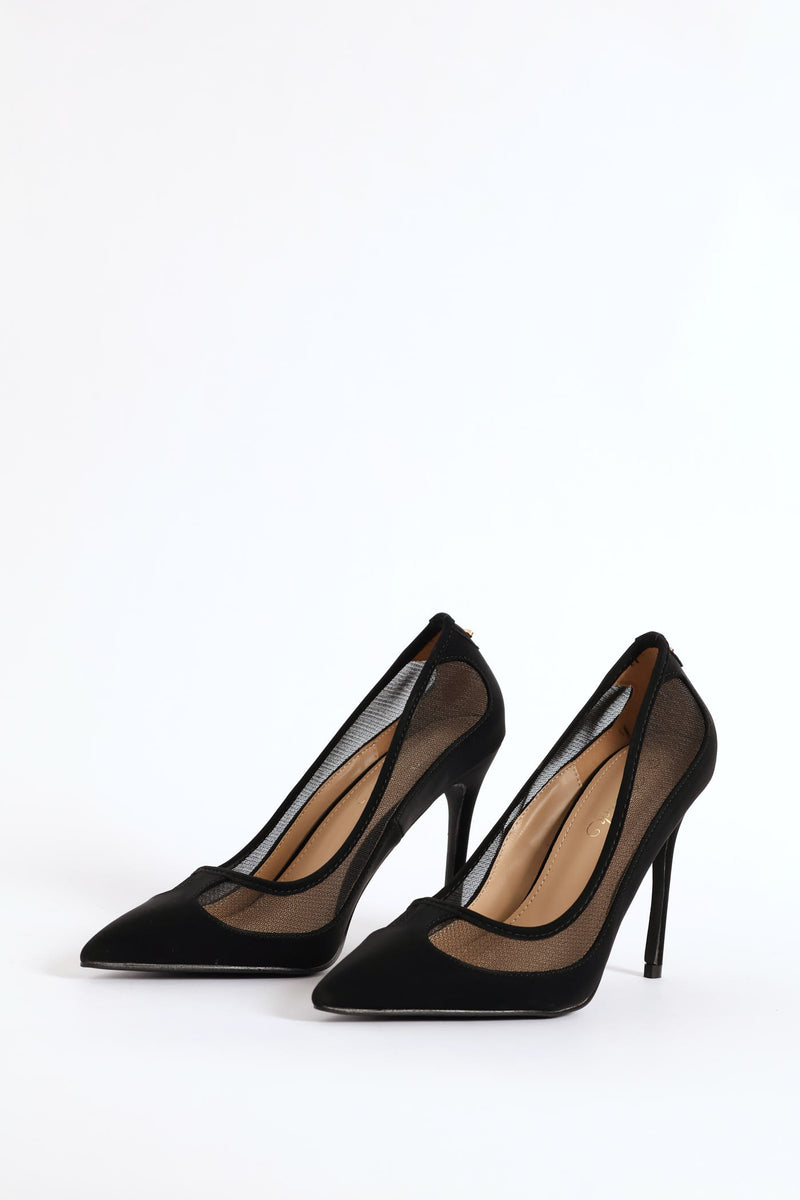 Lola 55 Mesh Court Stiletto Heel - Black