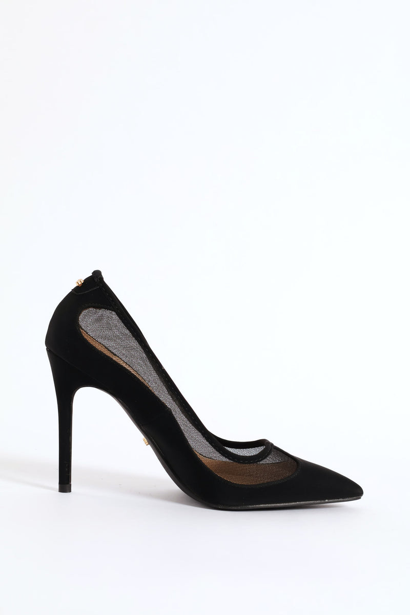 Lola 55 Mesh Court Stiletto Heel - Black
