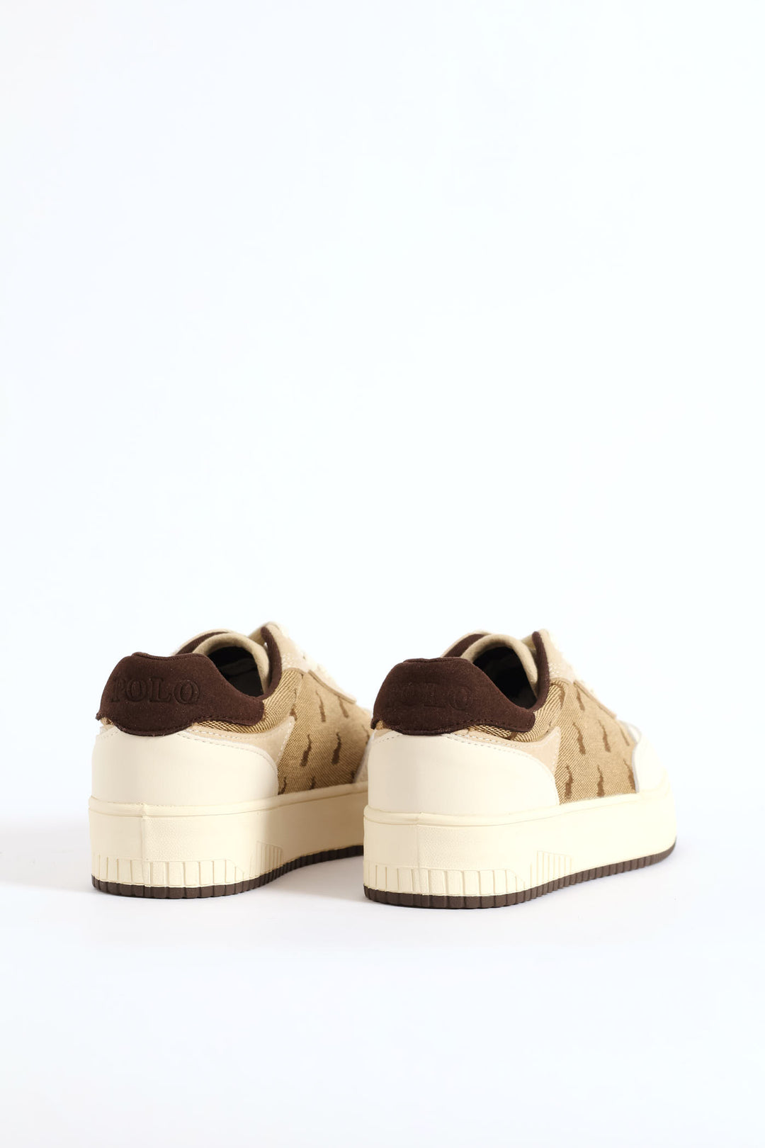 Panelled Jacquard Sneaker - Beige