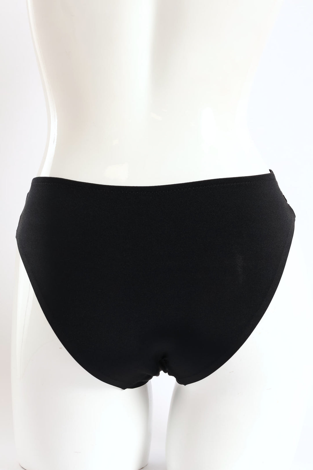 Bonded Microfibre & Lace Brazilian Panty - Black