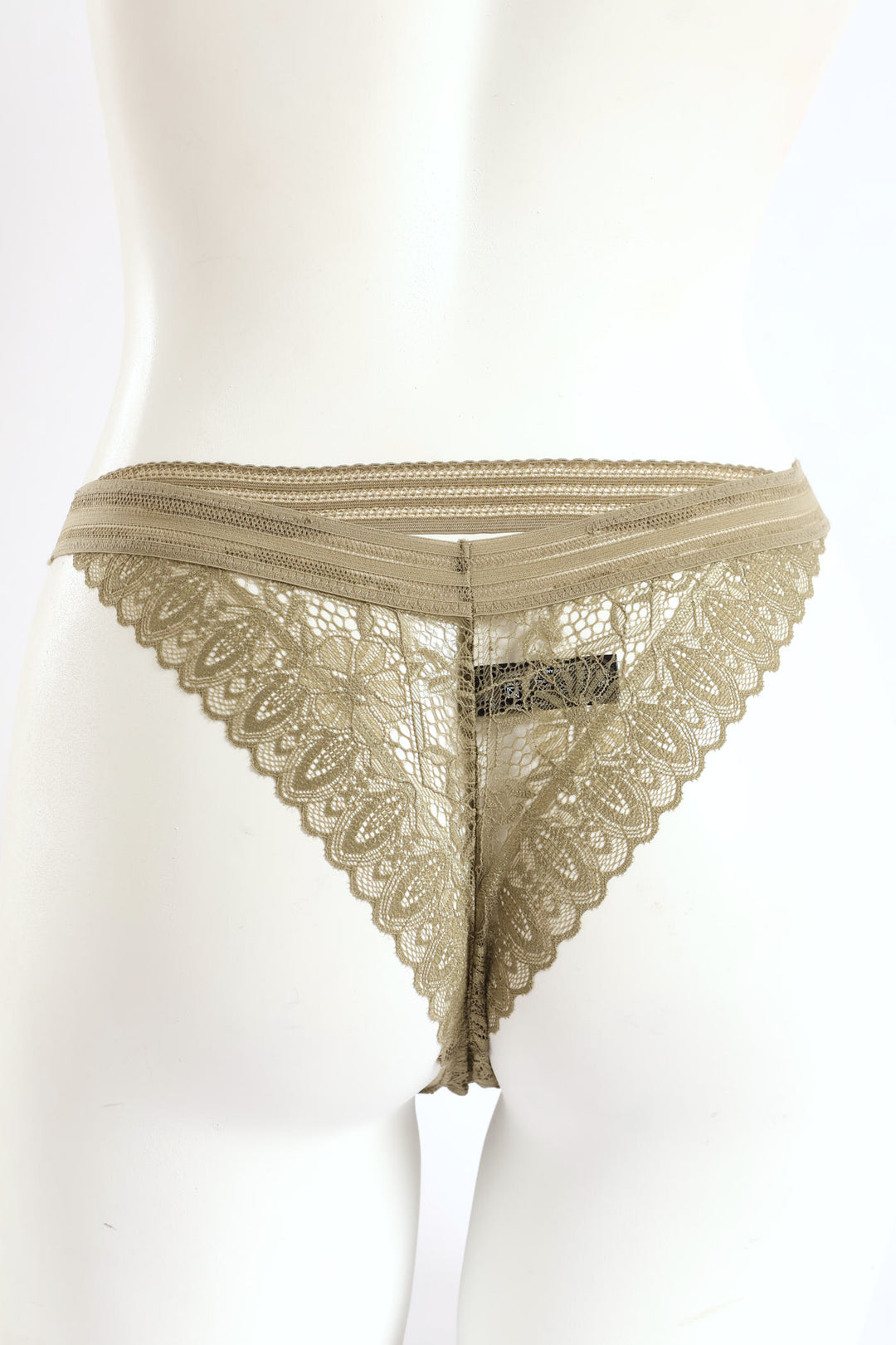 Full Lace Brazilian Panty - Khaki