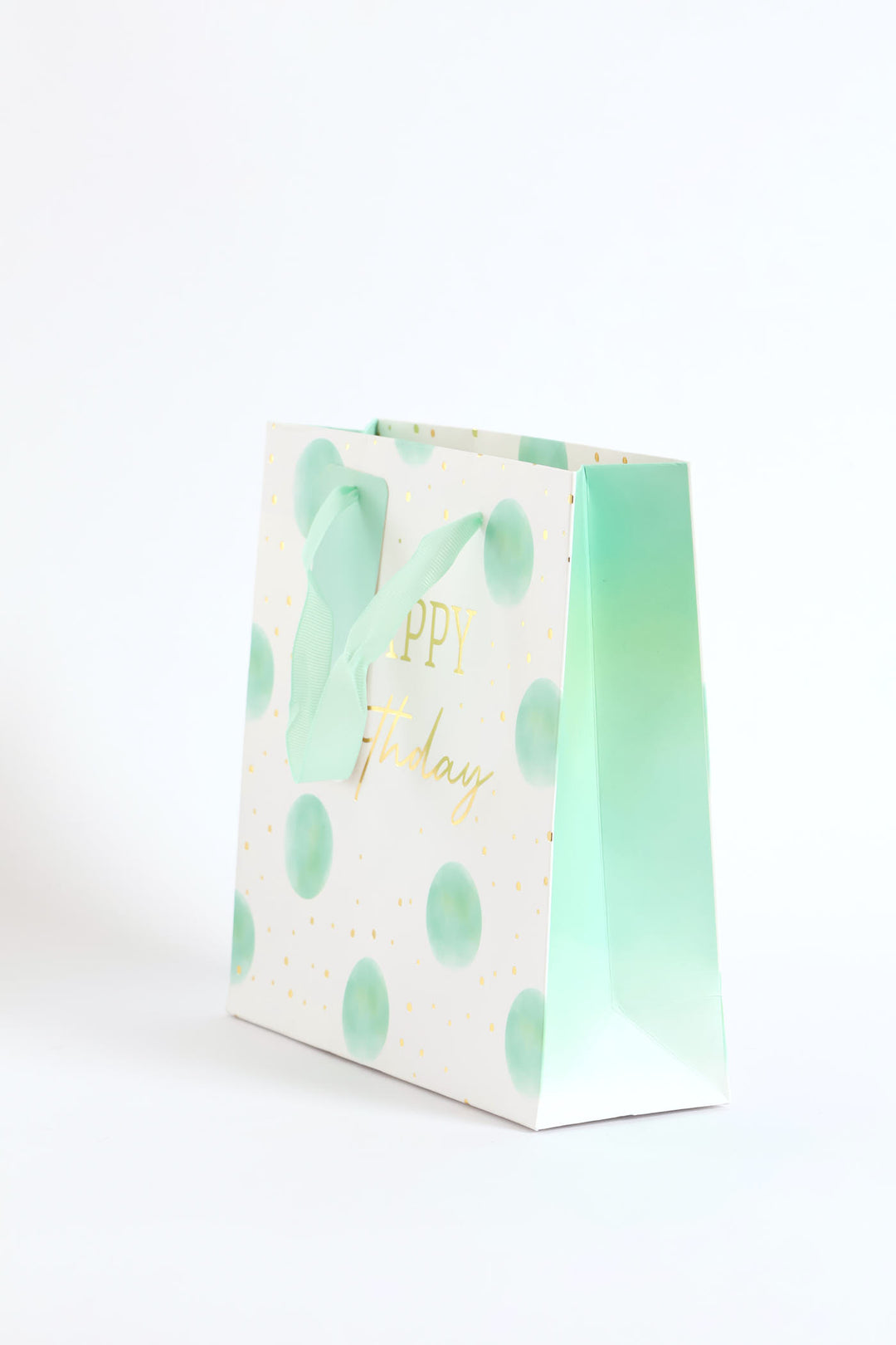 Happy Birthday Dot Gift Bag - Mint